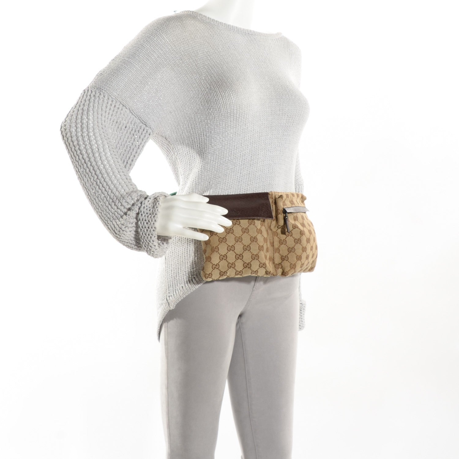 Gucci Monogram Web Belt Bag Dark Brown 2 of 9