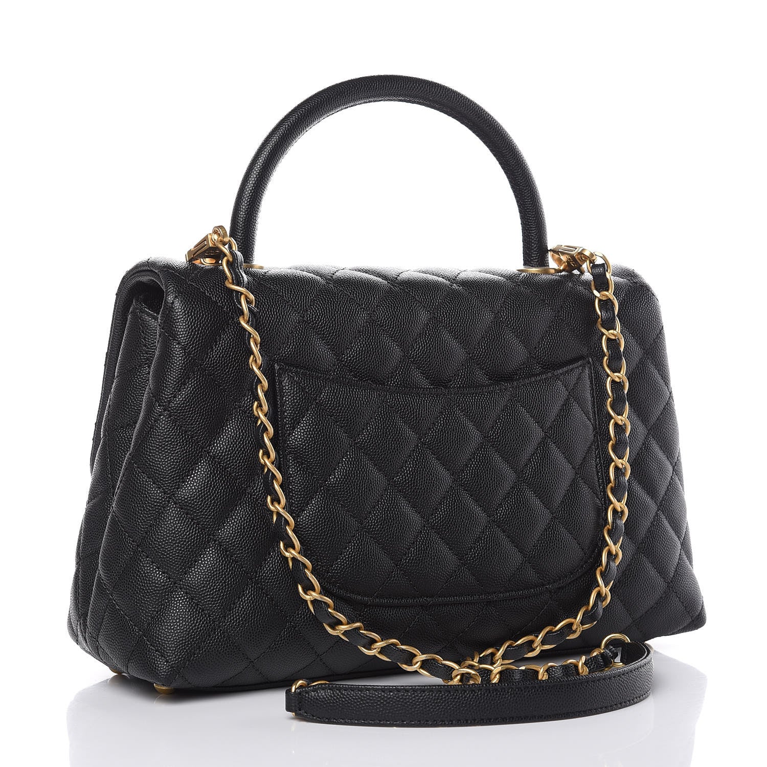 Chanel Caviar Quilted Small Coco Handle Flap Black 3 of 10