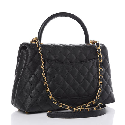 Chanel Caviar Quilted Small Coco Handle Flap Black 3 of 10