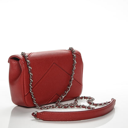 Chanel Caviar Macro Chevron Small Single Flap Red 3 of 7
