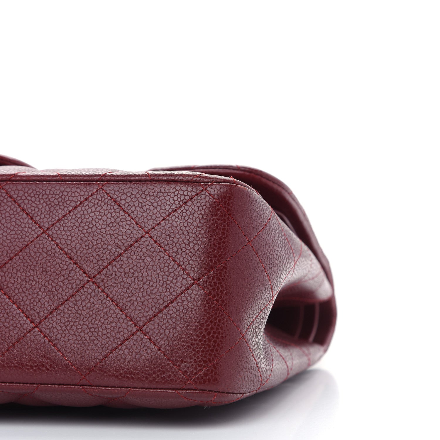 Chanel Caviar Quilted Jumbo Double Flap Dark Red 9 of 11