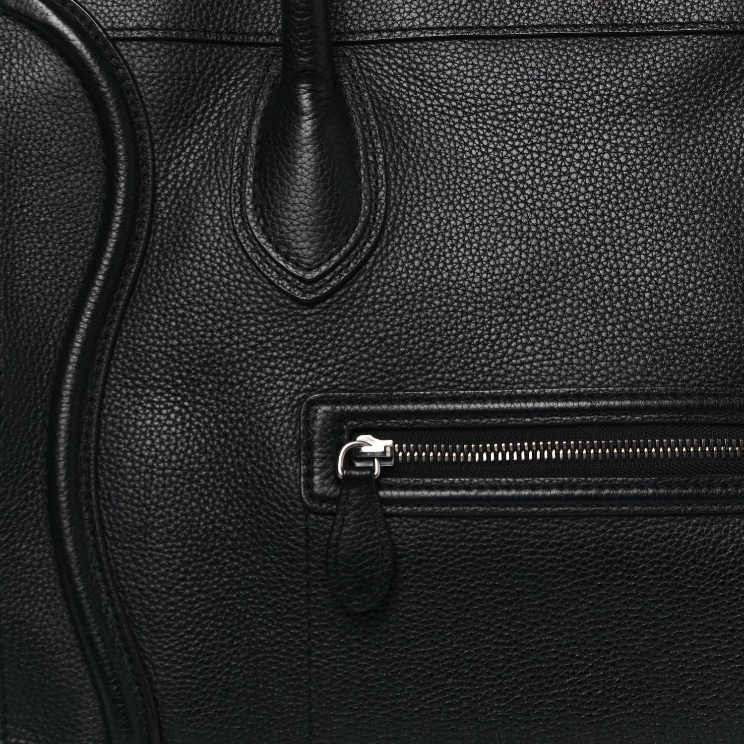 Celine Drummed Calfskin Shoulder Luggage Black 7 of 16