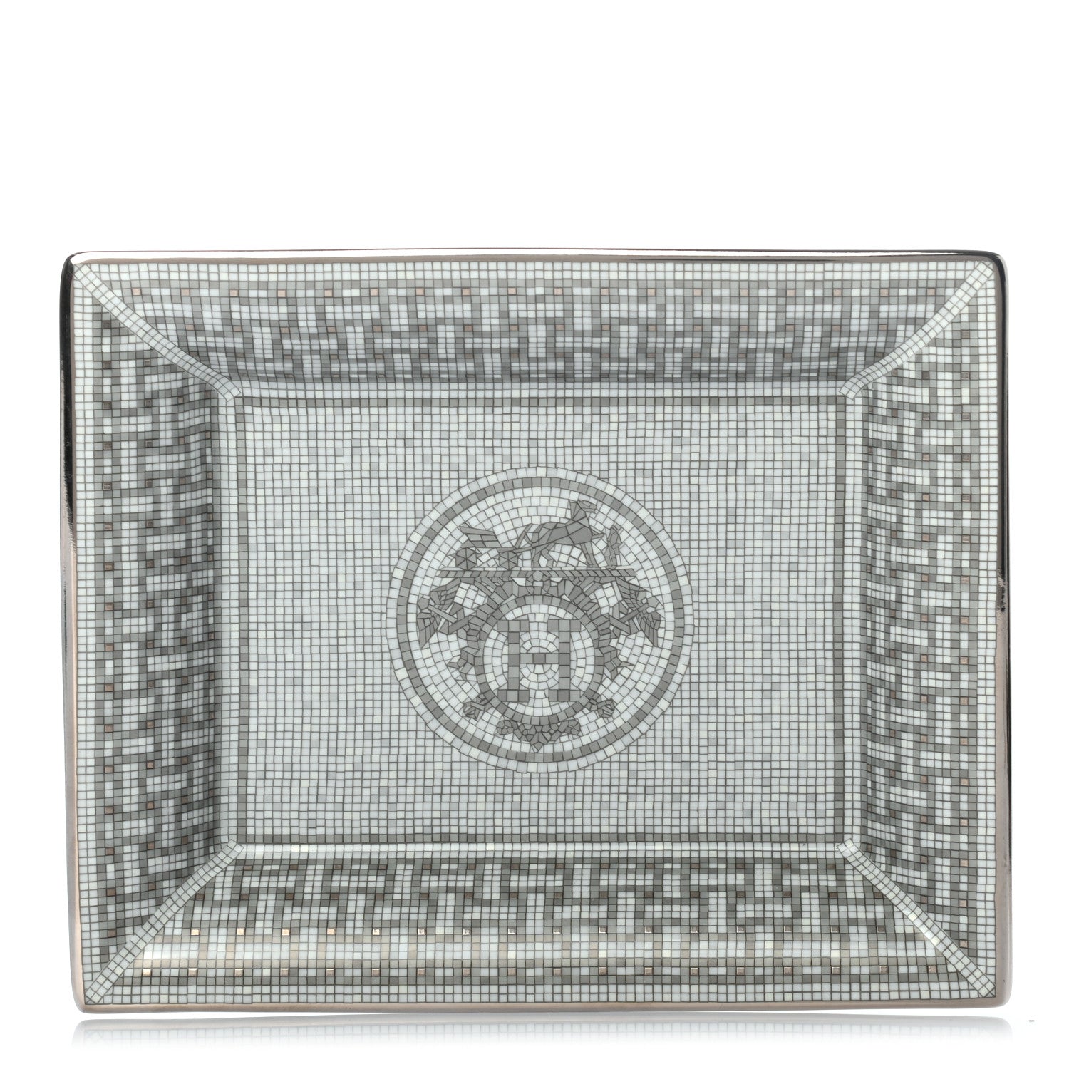Hermes Porcelain Mosaique Au 24 Platine Change Tray 1 of 5
