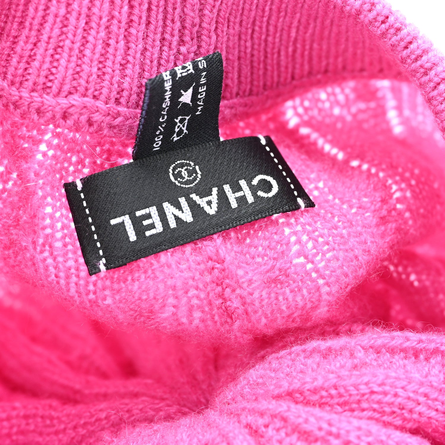 Chanel Cashmere Beaded CC Beret Pink 8 of 9