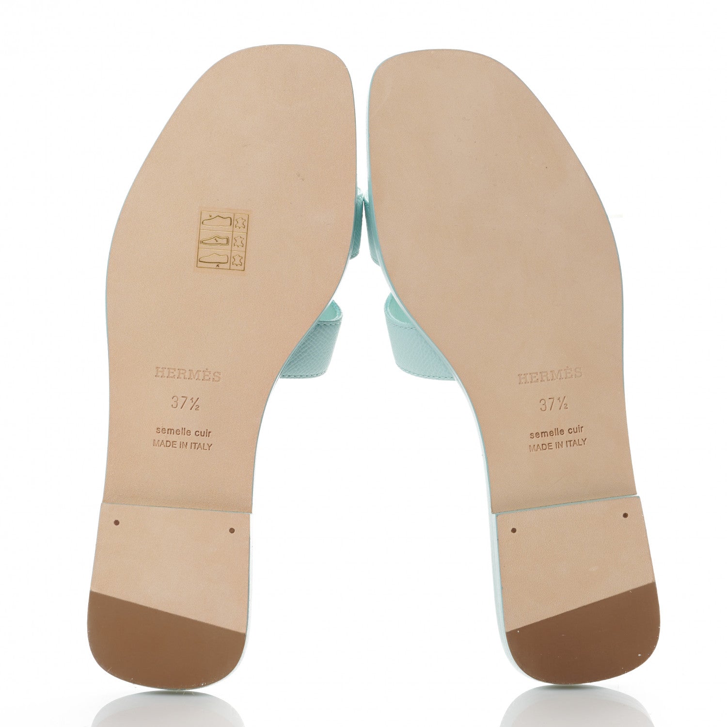 Hermes Epsom Oran Sandals 37.5 Vert Embrun 5 of 8