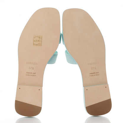 Hermes Epsom Oran Sandals 37.5 Vert Embrun 5 of 8