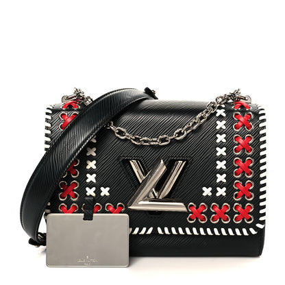 Louis Vuitton Epi Embroidered Twist Shoulder Bag MM  Black 3 of 11
