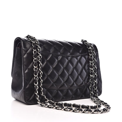 Chanel Lambskin Quilted Jumbo Double Flap Black 3 of 17
