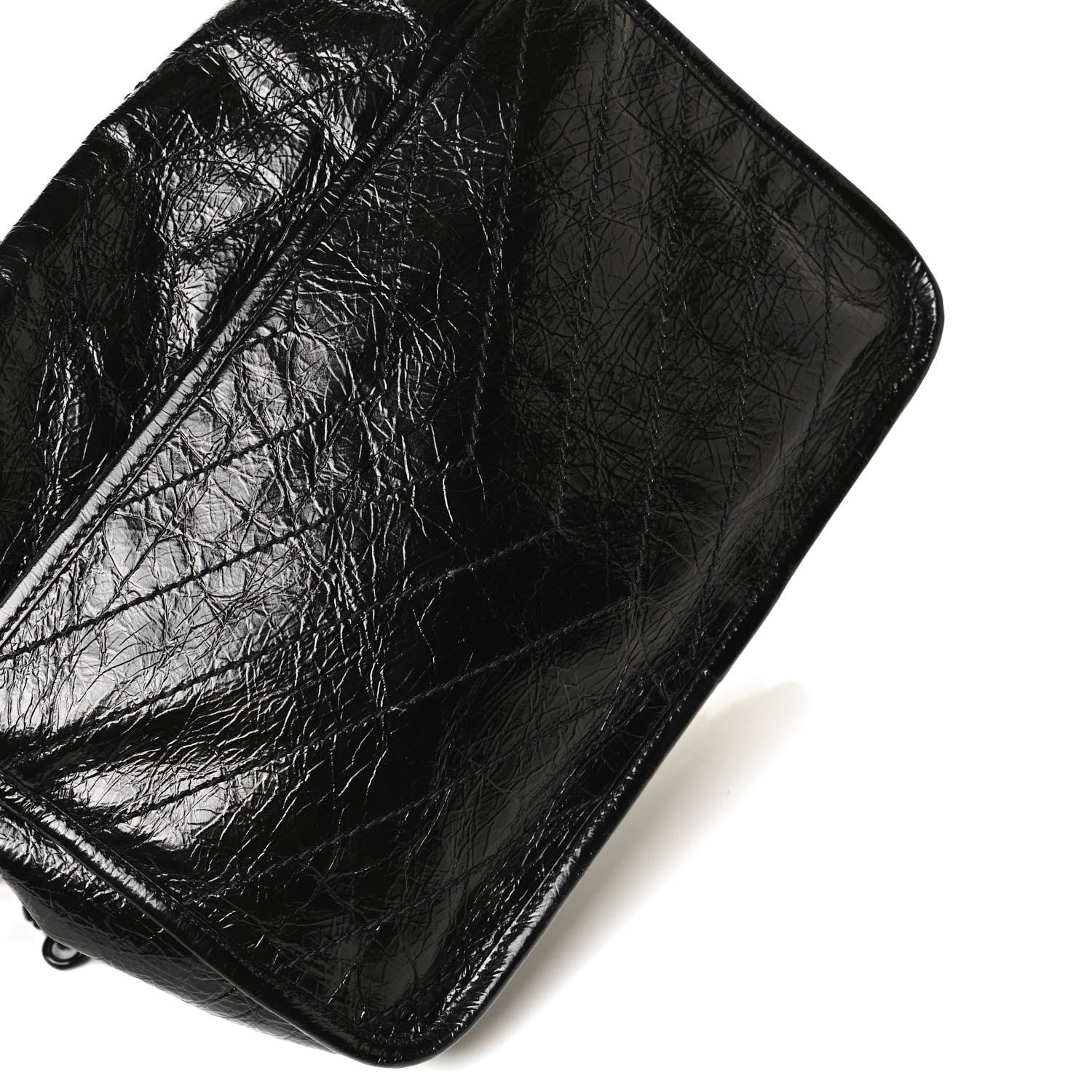Saint Laurent Crinkled Calfskin Matelasse Monogram Medium Niki Chain Satchel Black 9 of 18