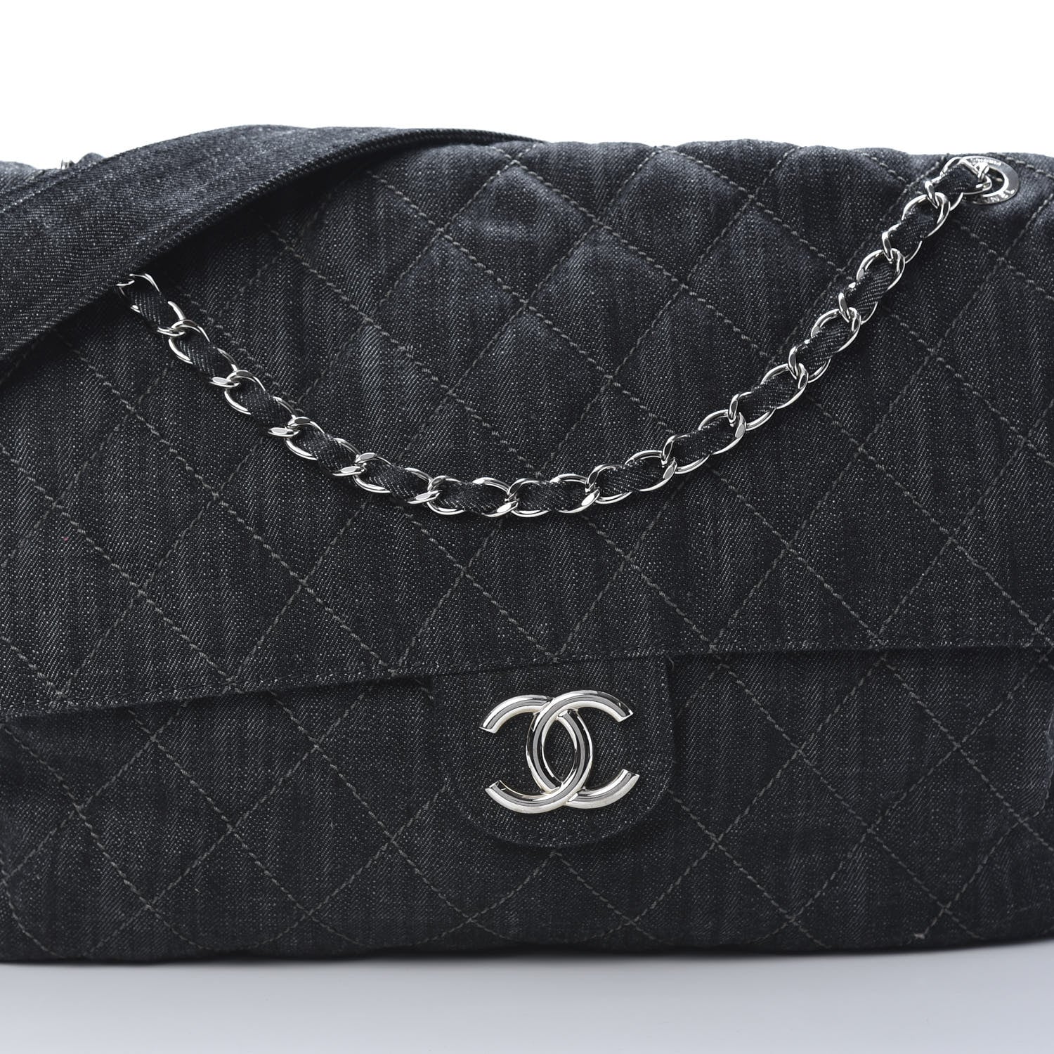 Chanel Denim Quilted Stretch Spirit Messenger Bag 8 of 10