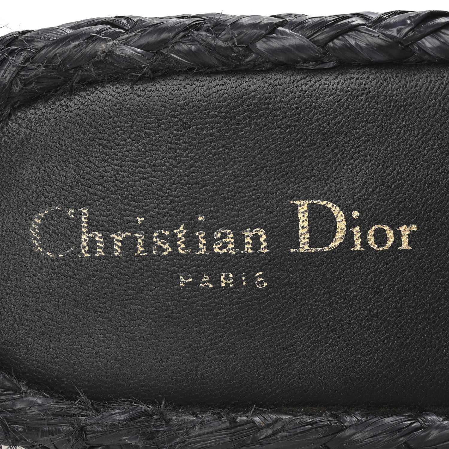 Christian Dior Raffia Embroidered Dway Mules Slide Sandals 37