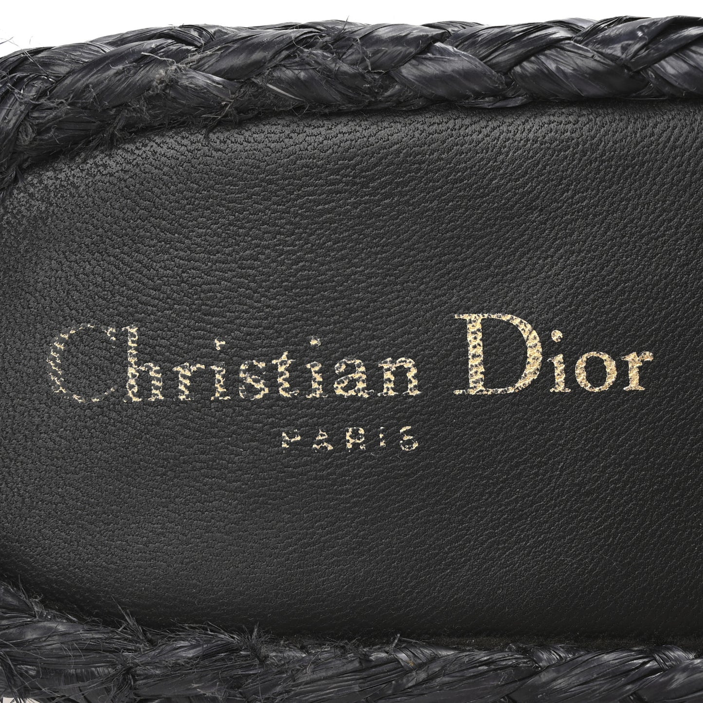 Raffia Embroidered Dway Mules Slide Sandals 37 Black