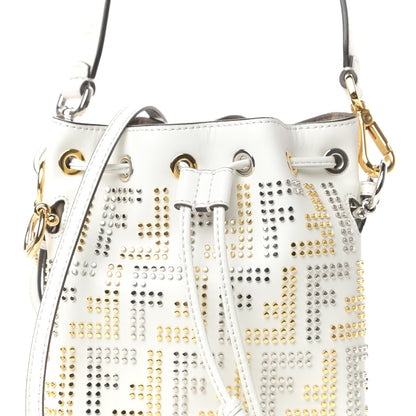 Fendi Vitello Liberty F is Fendi FF Studded Mini Mon Tresor Bucket Bag White 11 of 11