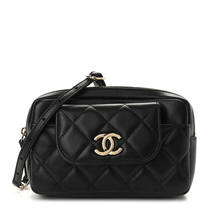 Chanel Lambskin Quilted Waist Bag Black 1 of 16