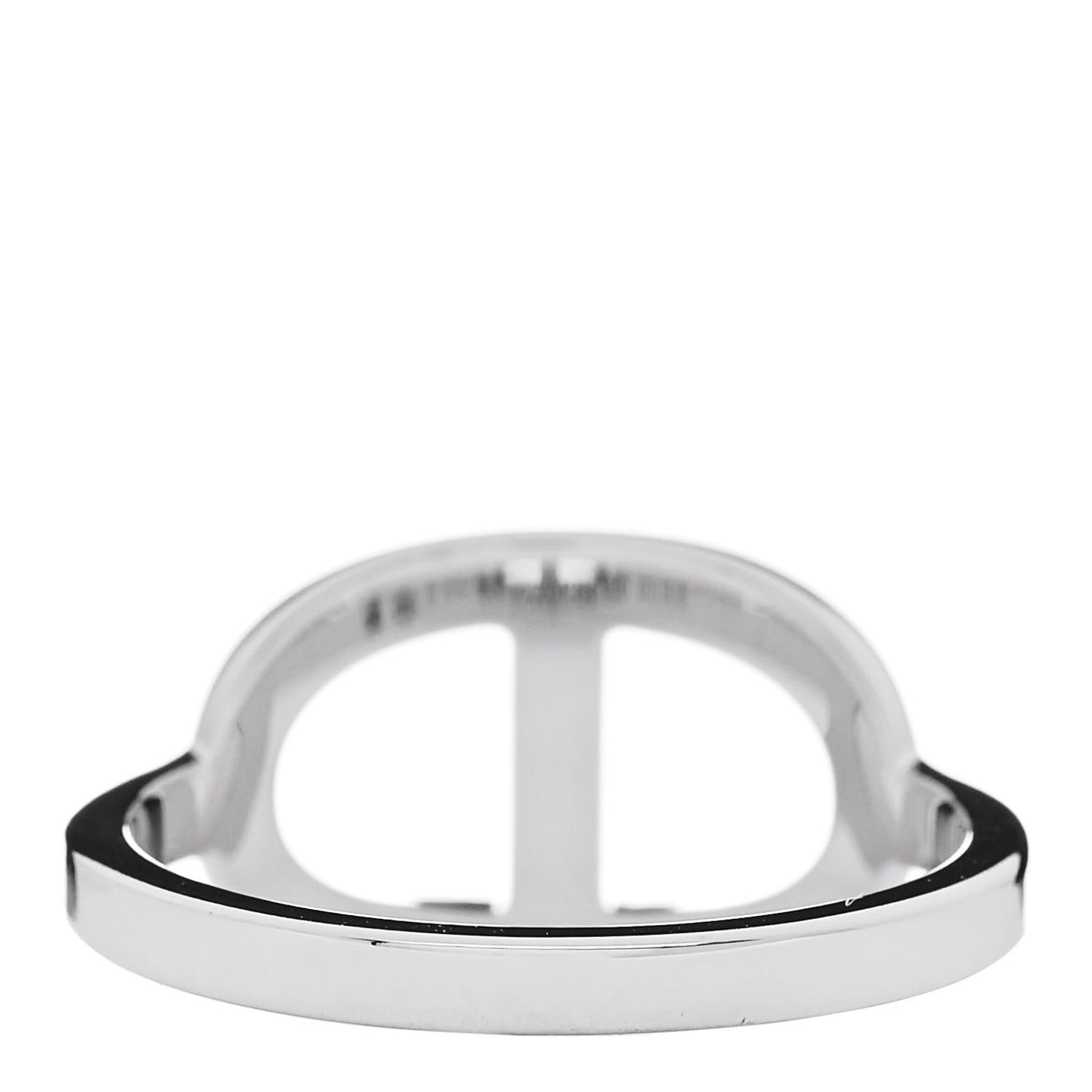 18K White Gold Diamond MM Chaine d'Ancre Contour Ring 52 6