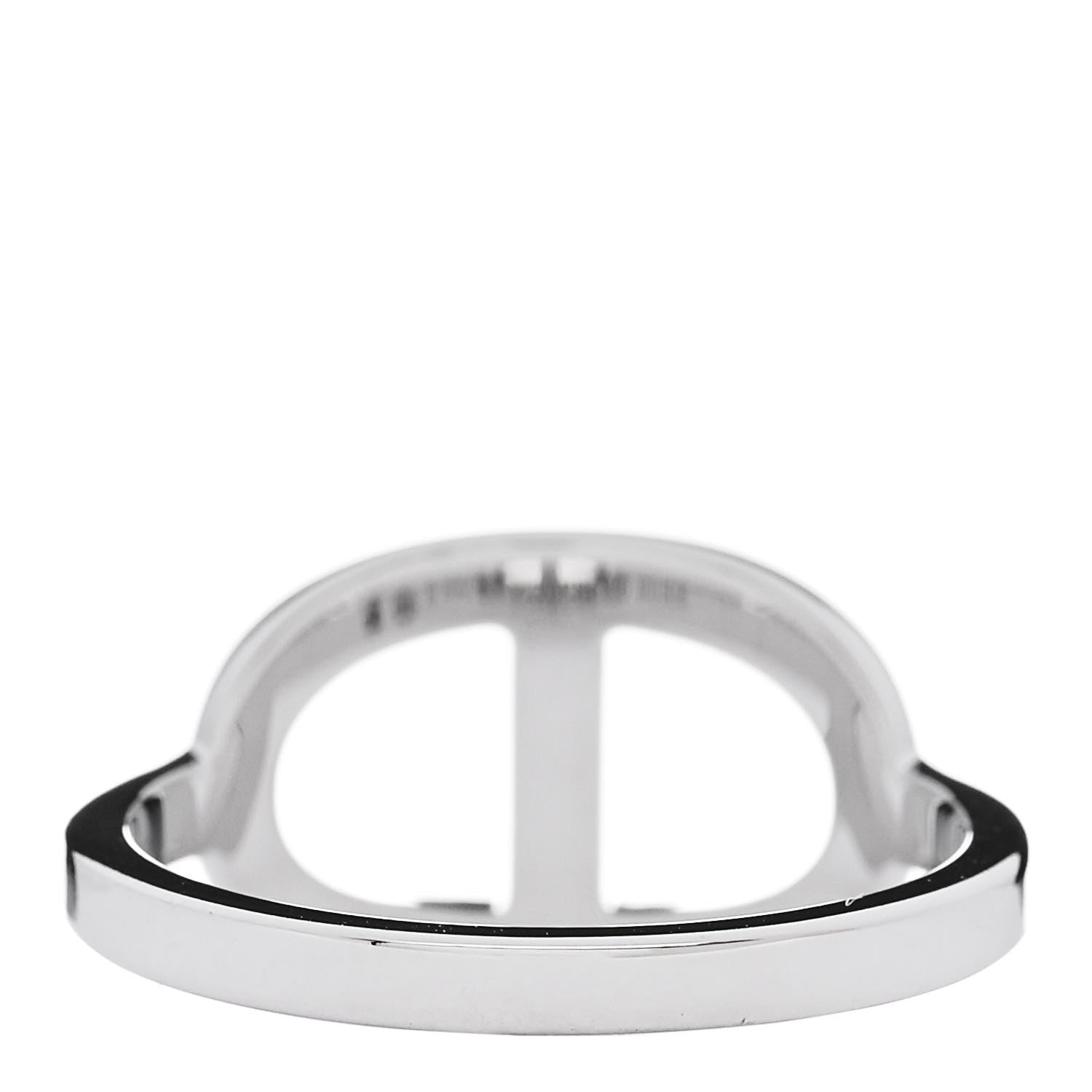 Hermes 18K White Gold Diamond MM Chaine d'Ancre Contour Ring 52 6 4 of 6