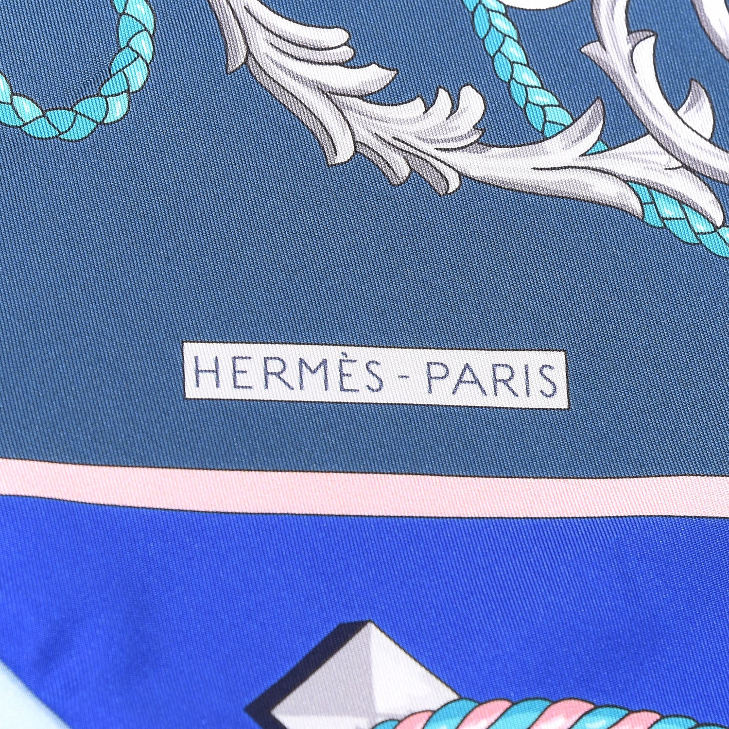 Hermes Silk Les Cles Maxi Twilly Royal Bleu Petrol Sky Bleu 2 of 4