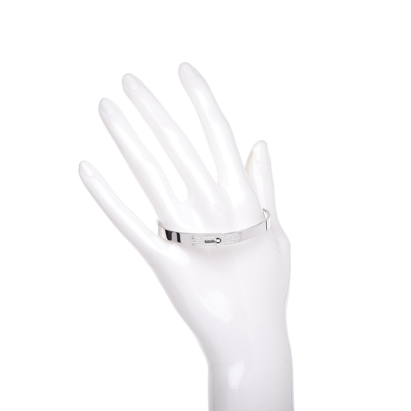 18K White Gold Diamond PM Kelly Pave Bracelet SH