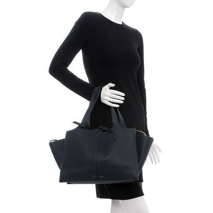 Celine Baby Grained Calfskin Medium Tri-Fold Bag Dark Sea 2 of 11