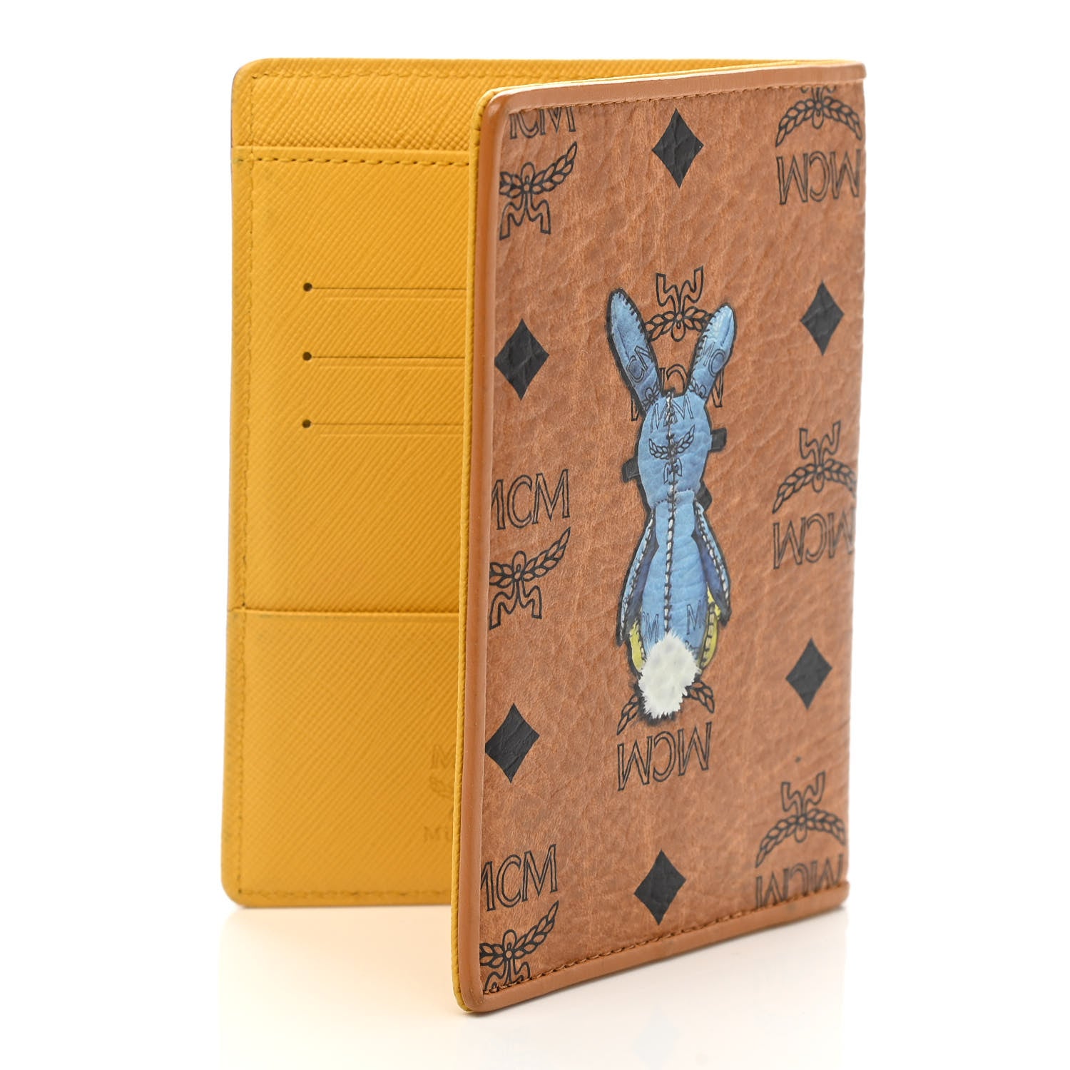 MCM Visetos Rabbit Passport Holder Cognac 3 of 7