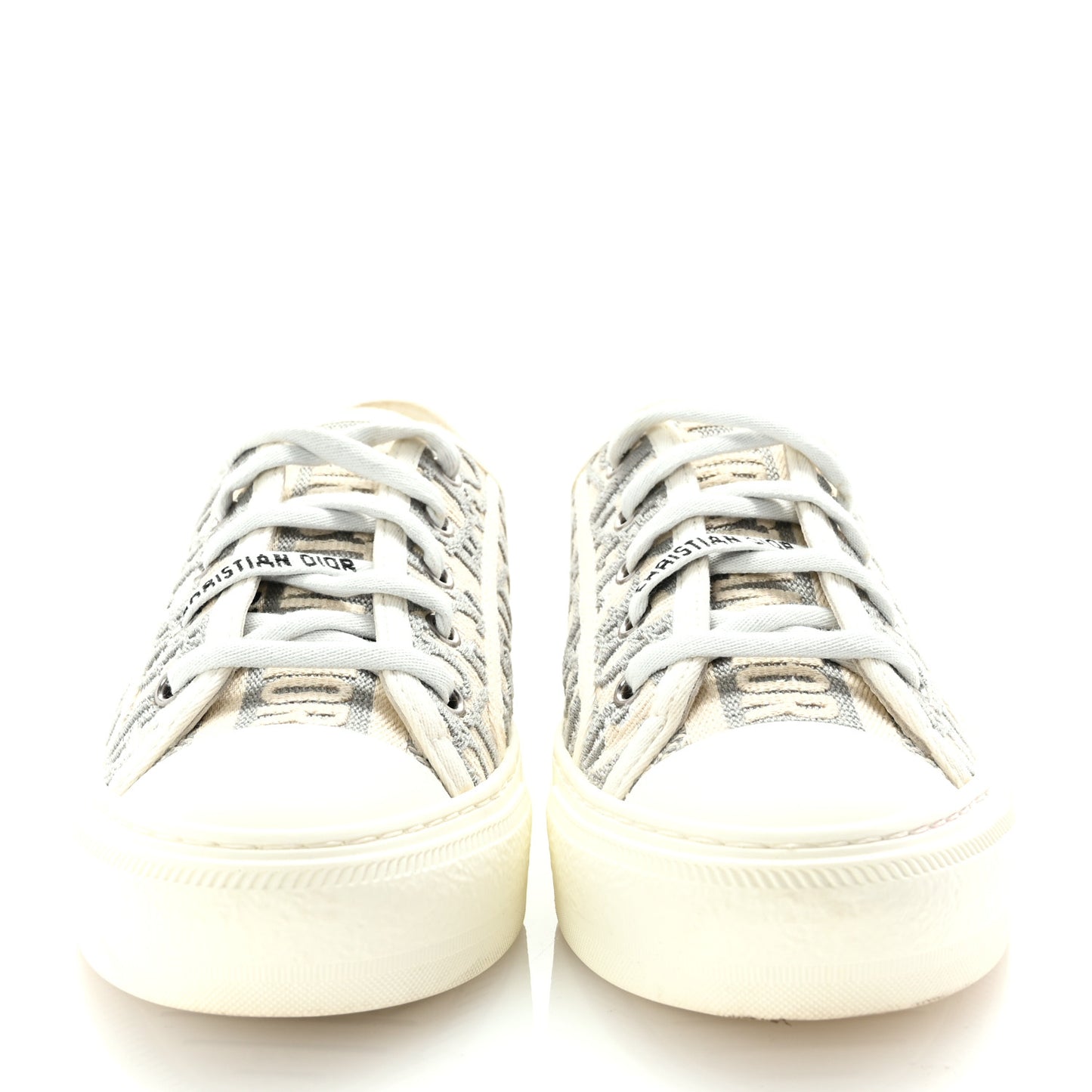 Canvas Oblique Walk'N'Dior Low Top Sneakers 38 Grey Stone