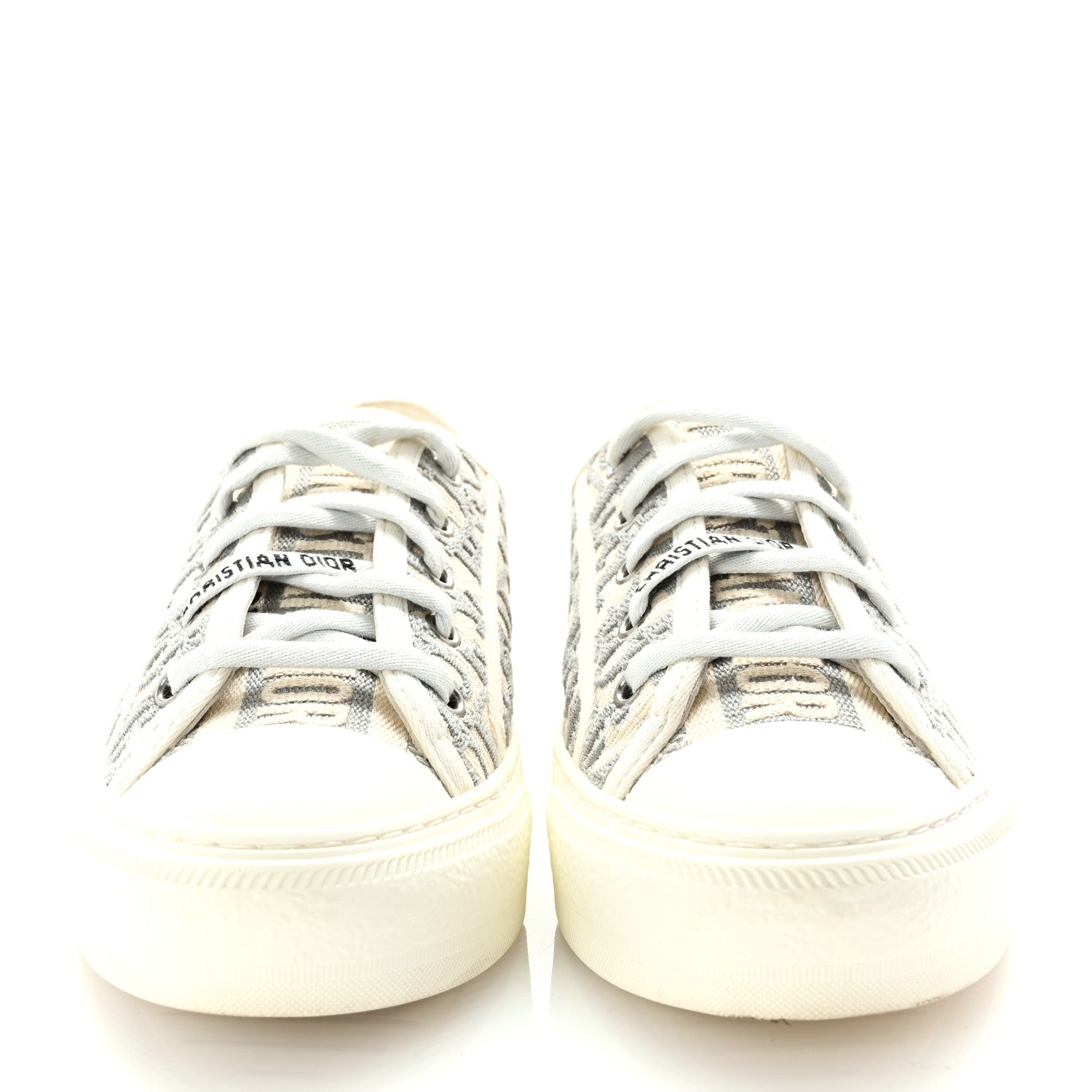 Christian Dior Canvas Oblique Walk'N'Dior Low Top Sneakers 38 Grey Stone 3 of 11