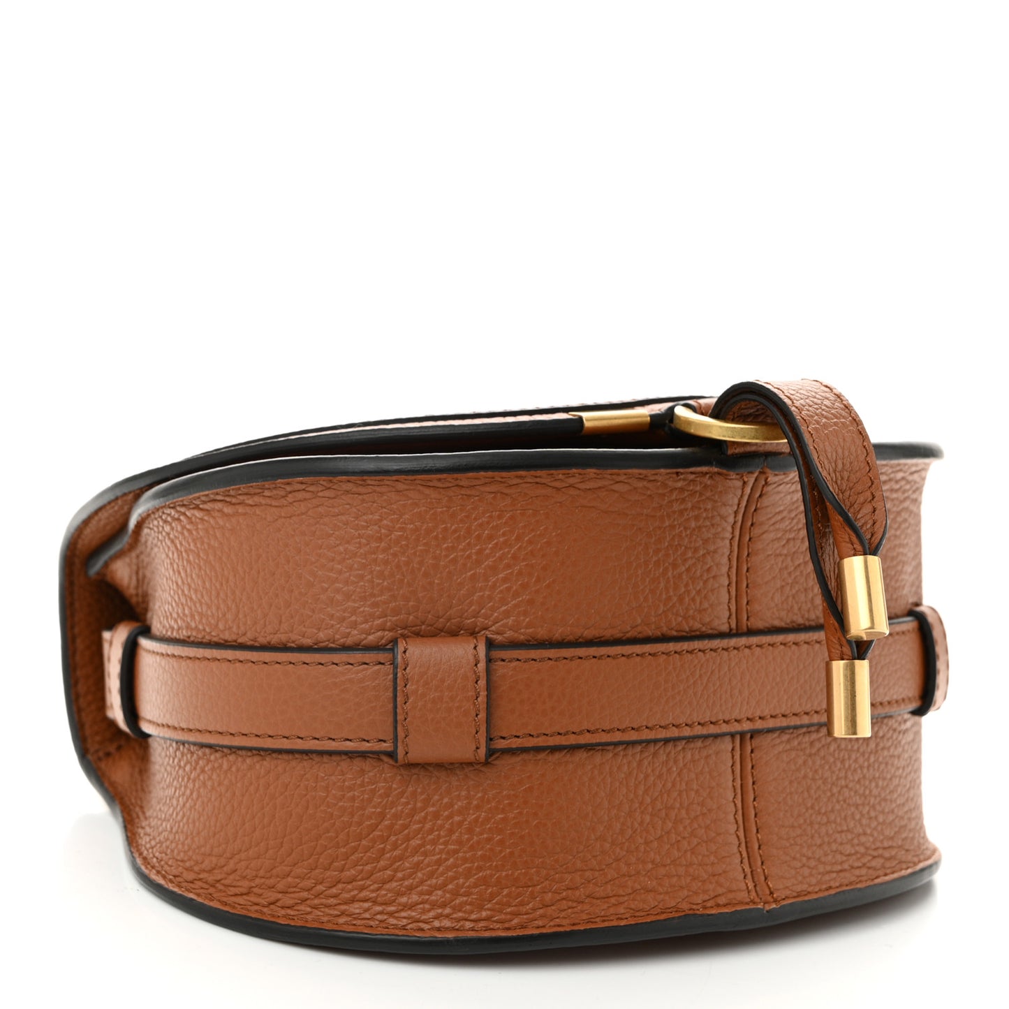 Grained Calfskin Small Marcie Saddle Bag Tan