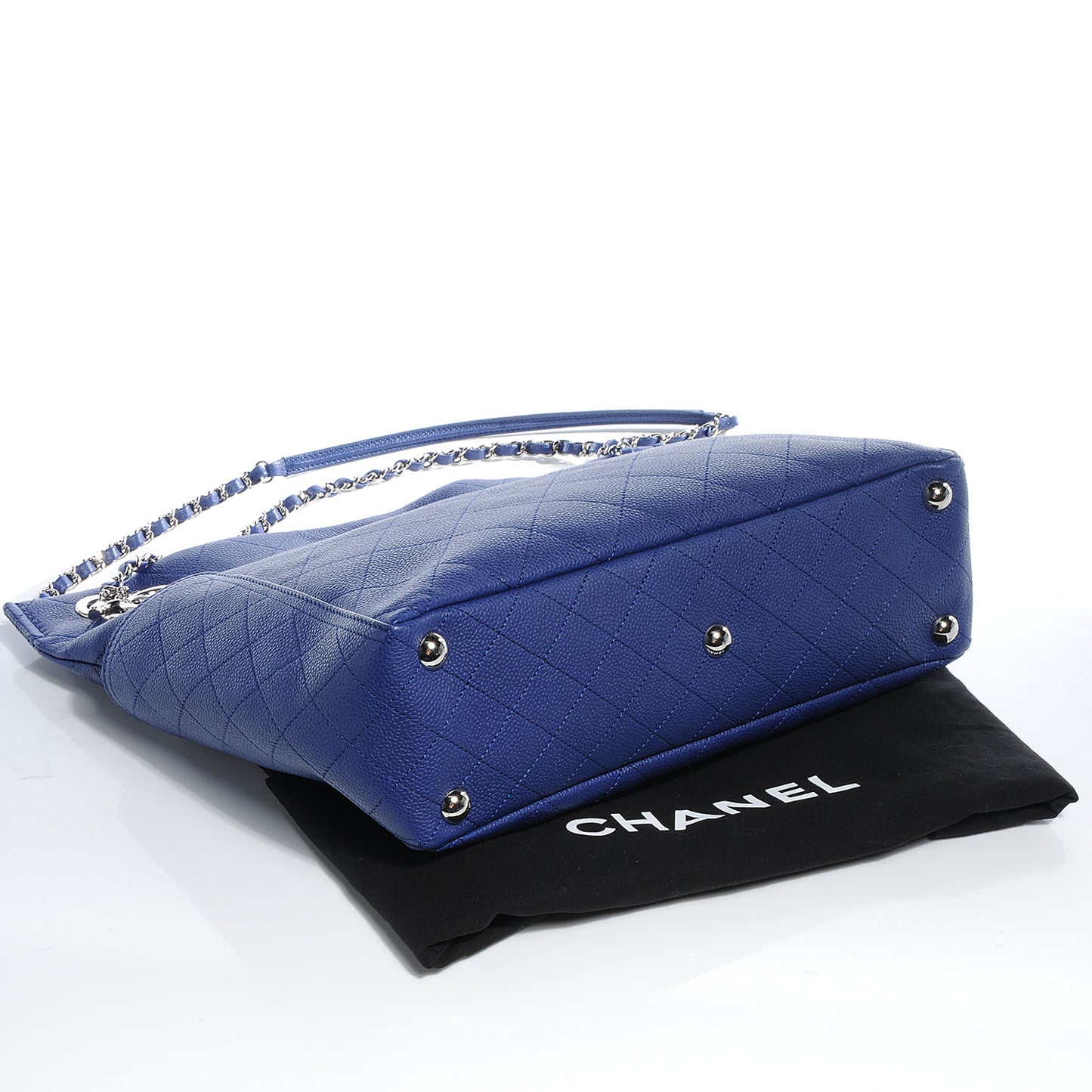 Caviar Quilted CC Pocket Hobo Dark Blue