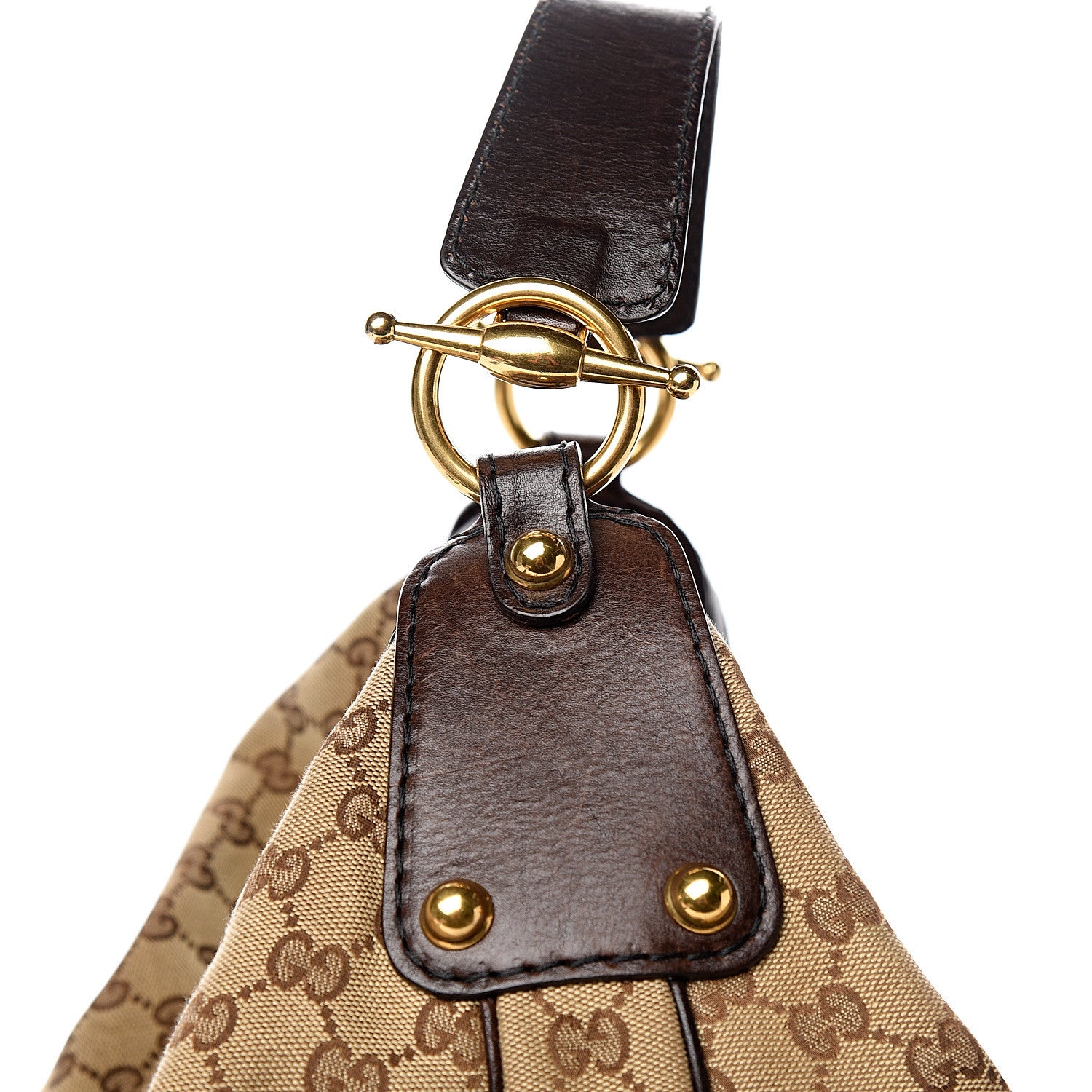 Gucci Monogram Large Jockey Hobo Dark Brown 9 of 10