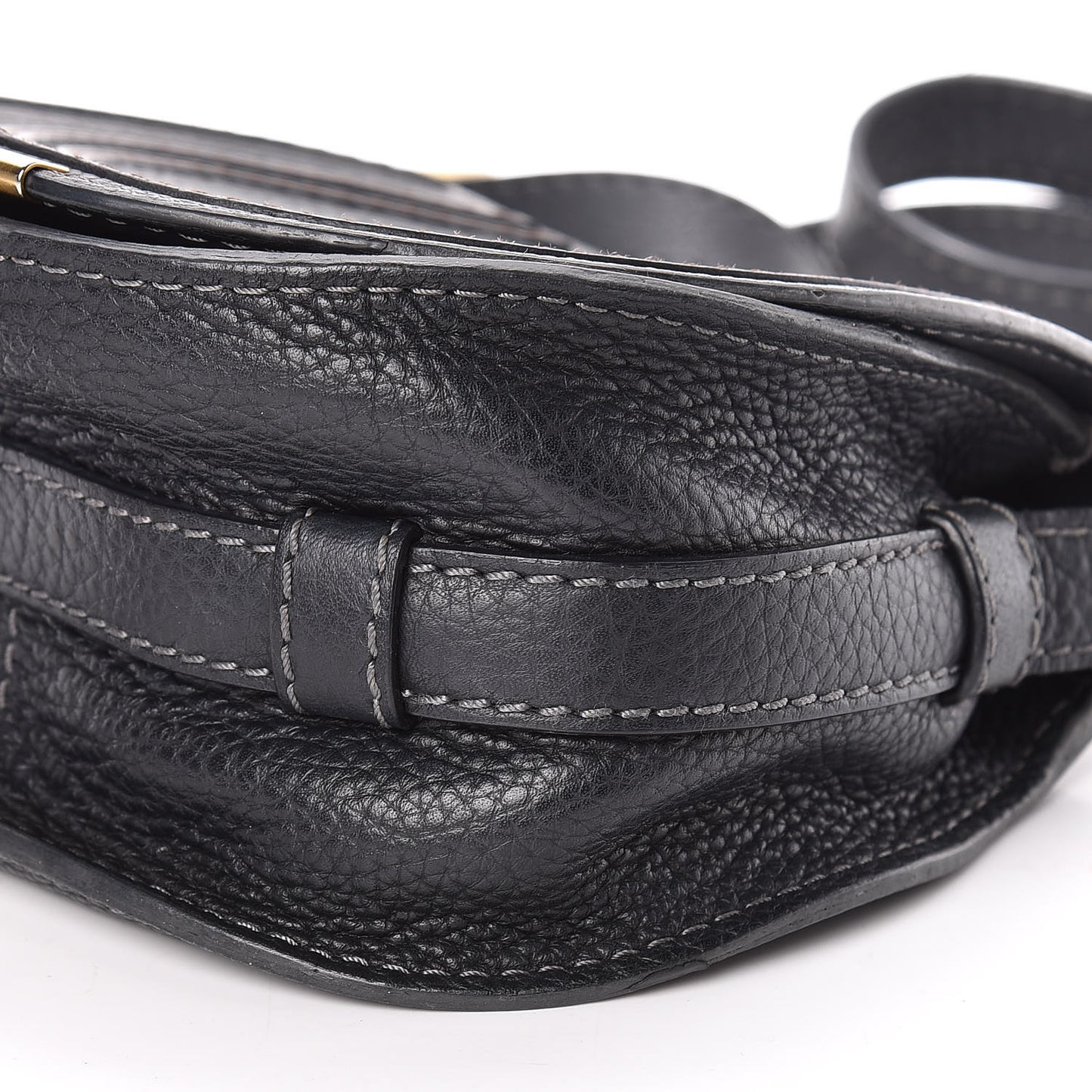 Calfskin Mini Marcie Round Crossbody Bag Black