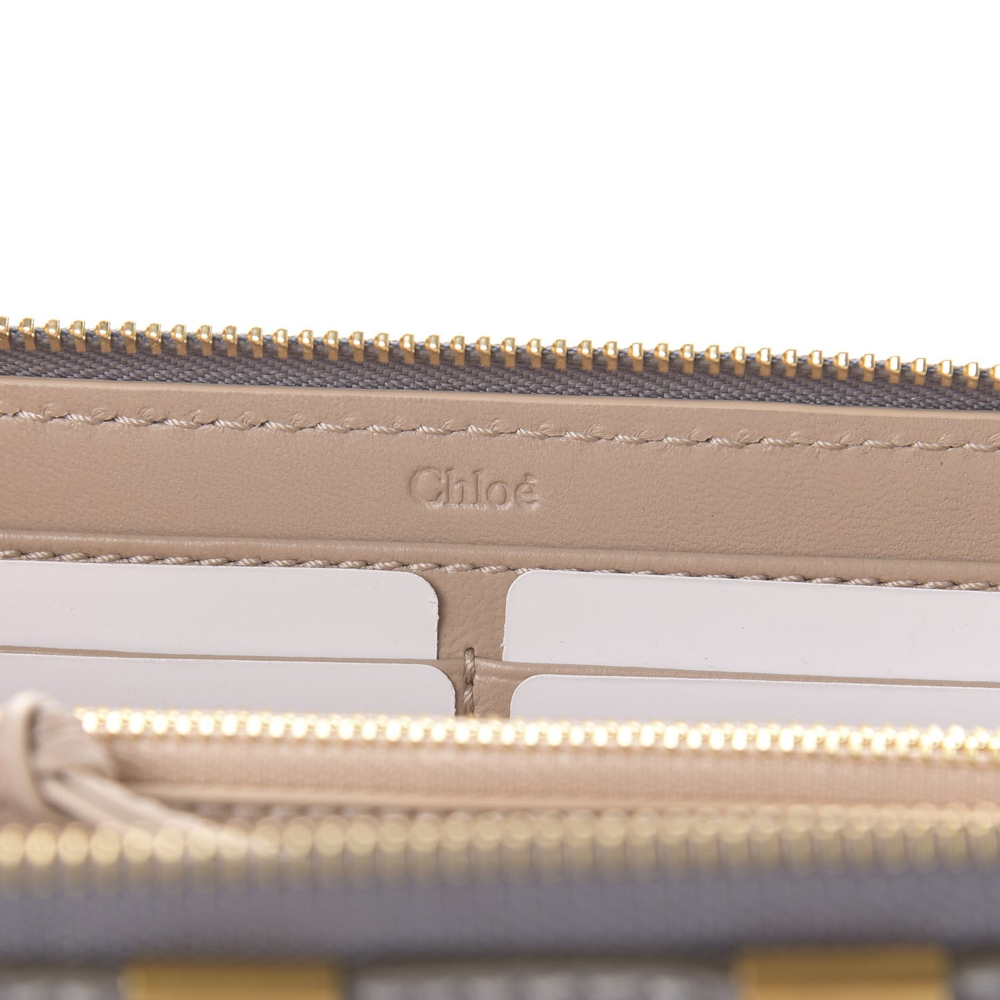 Calfskin Marcie Long Zip Around Wallet Cashmere Grey