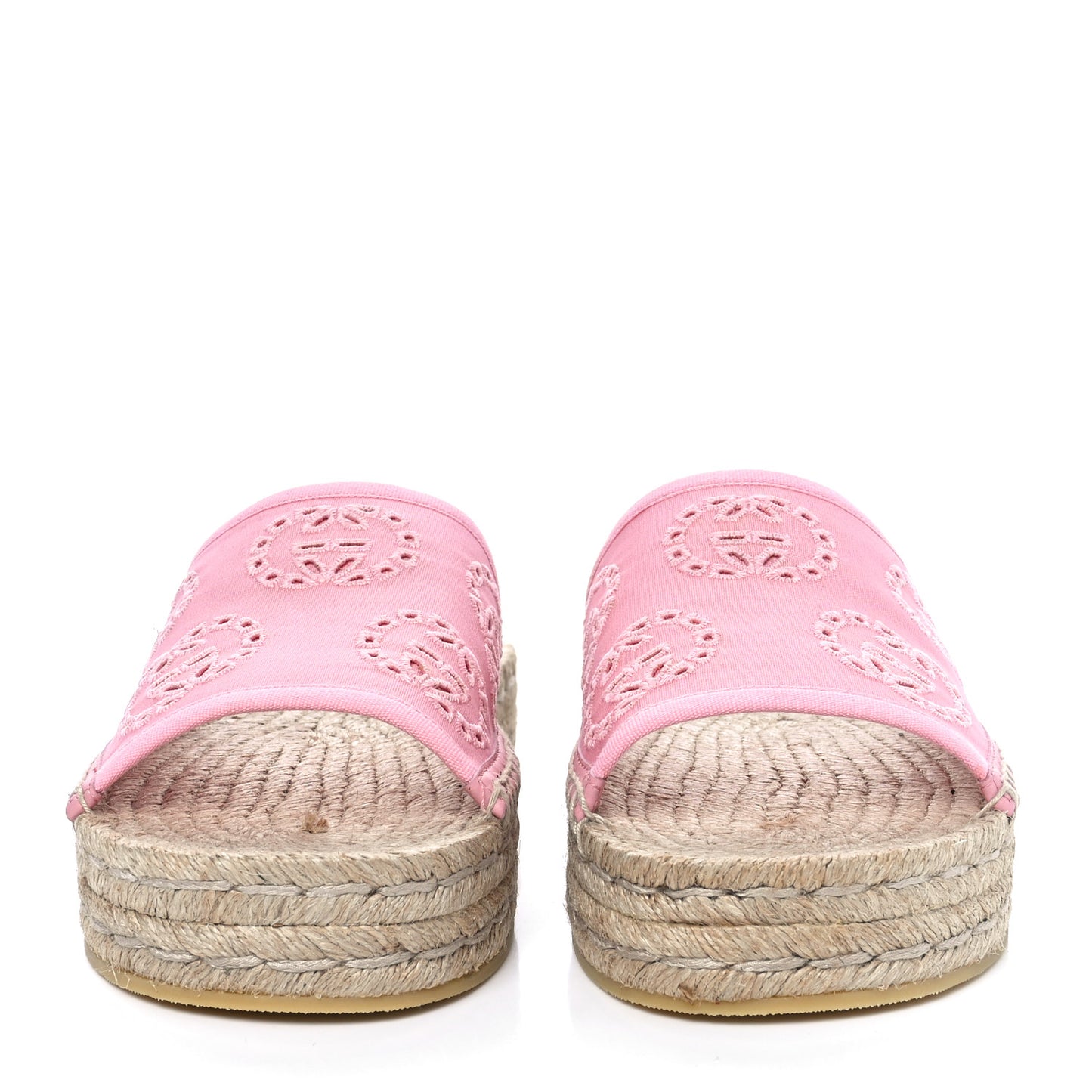 Canvas Interlocking G Damita Espadrille Sandals 38.5 Wild Rose