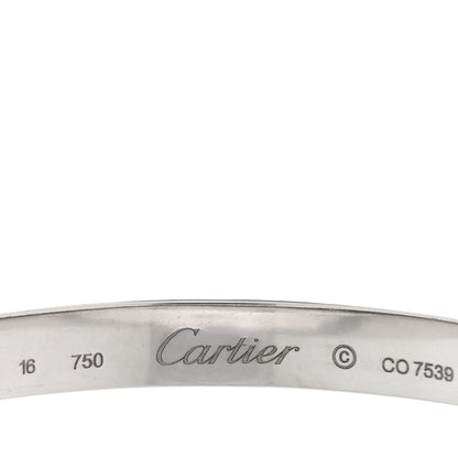 Cartier 18K White Gold LOVE Bracelet 16 6 of 7
