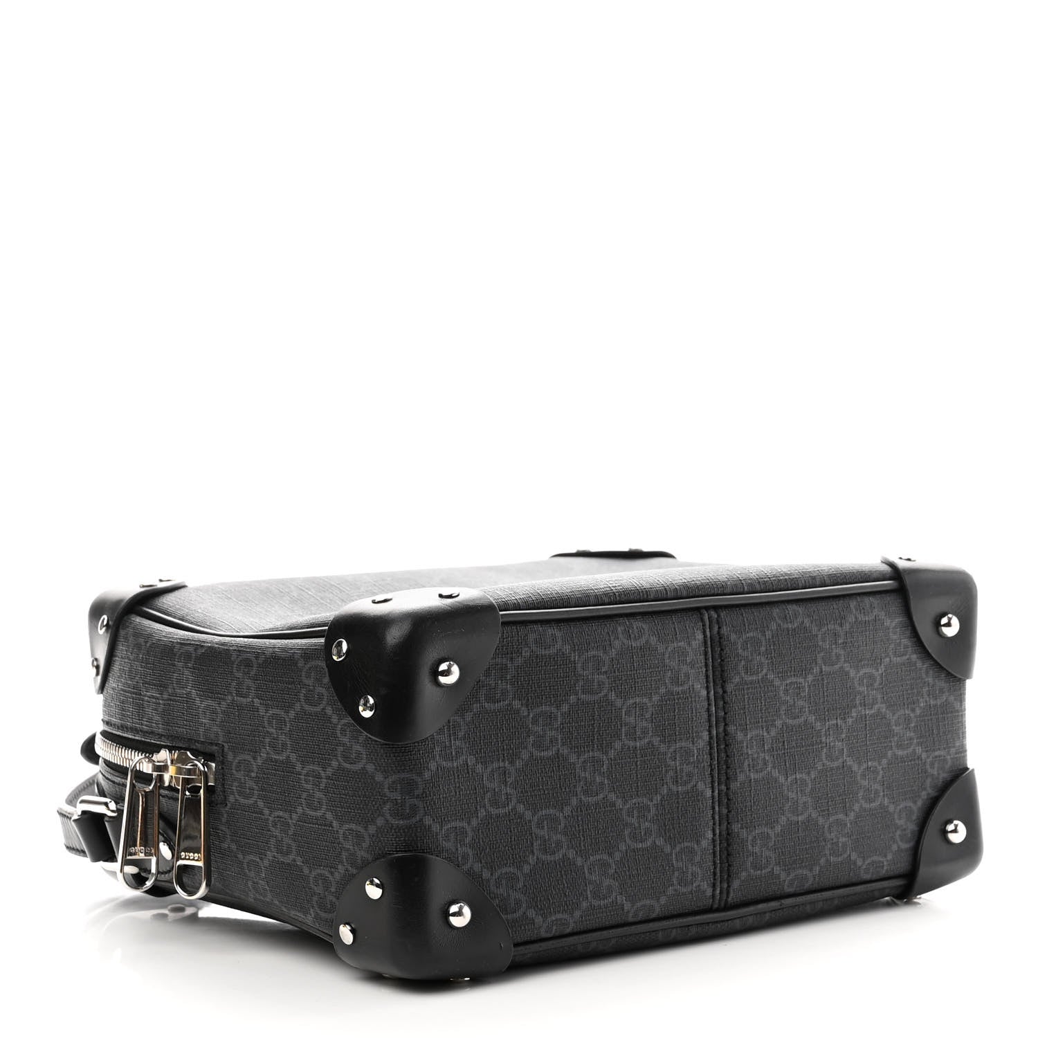 Gucci GG Supreme Monogram Selleria Calfskin Square Messenger Bag Black 4 of 12