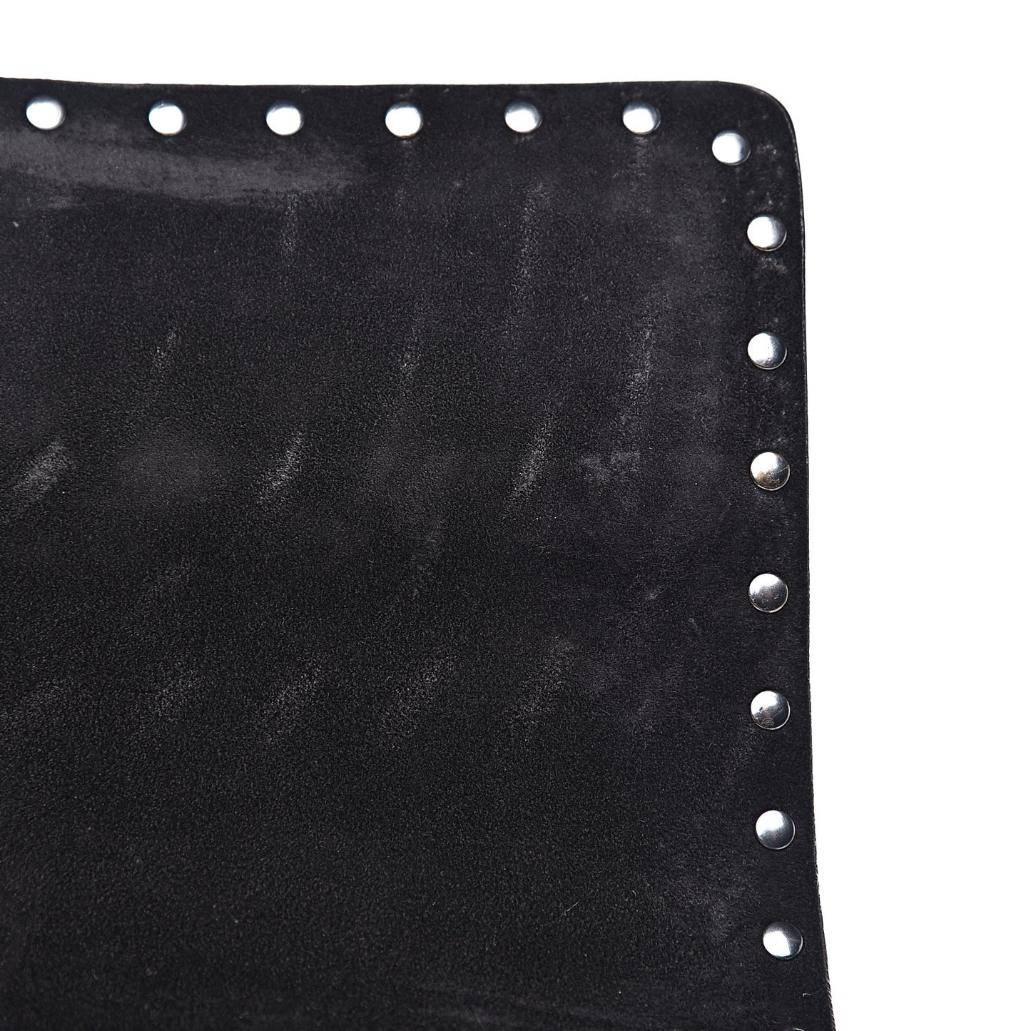Craquele Nappa Large Rockstud Spike Shoulder Bag Black