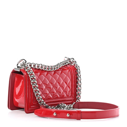 Chanel Patent Calfskin Quilted Small Plexiglass Boy Flap Red 4 of 10