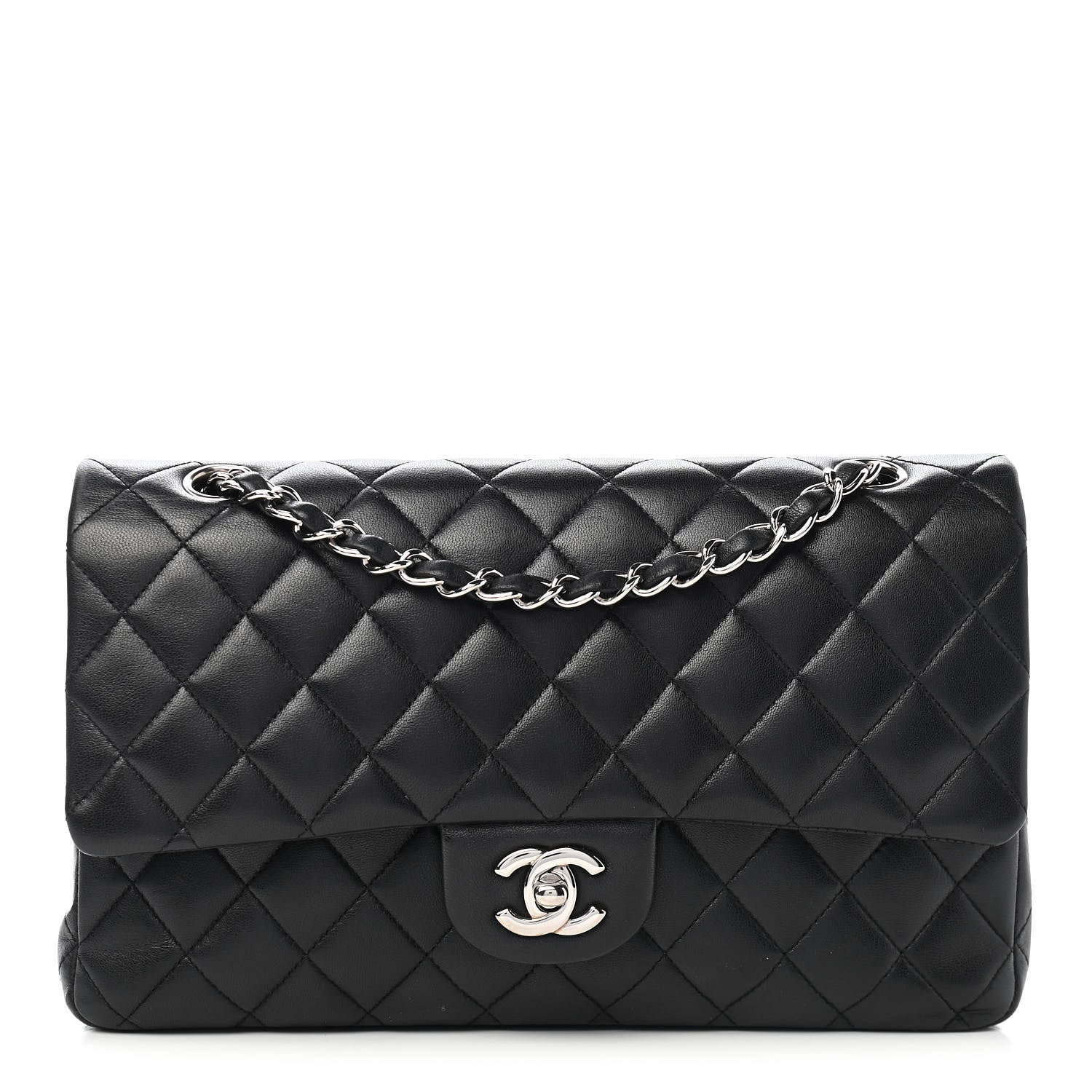 Chanel Lambskin Quilted Medium Double Flap Black 1 of 9