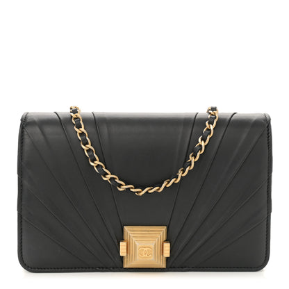 Chanel Lambskin Pyramid Wallet On Chain WOC Black 1 of 12