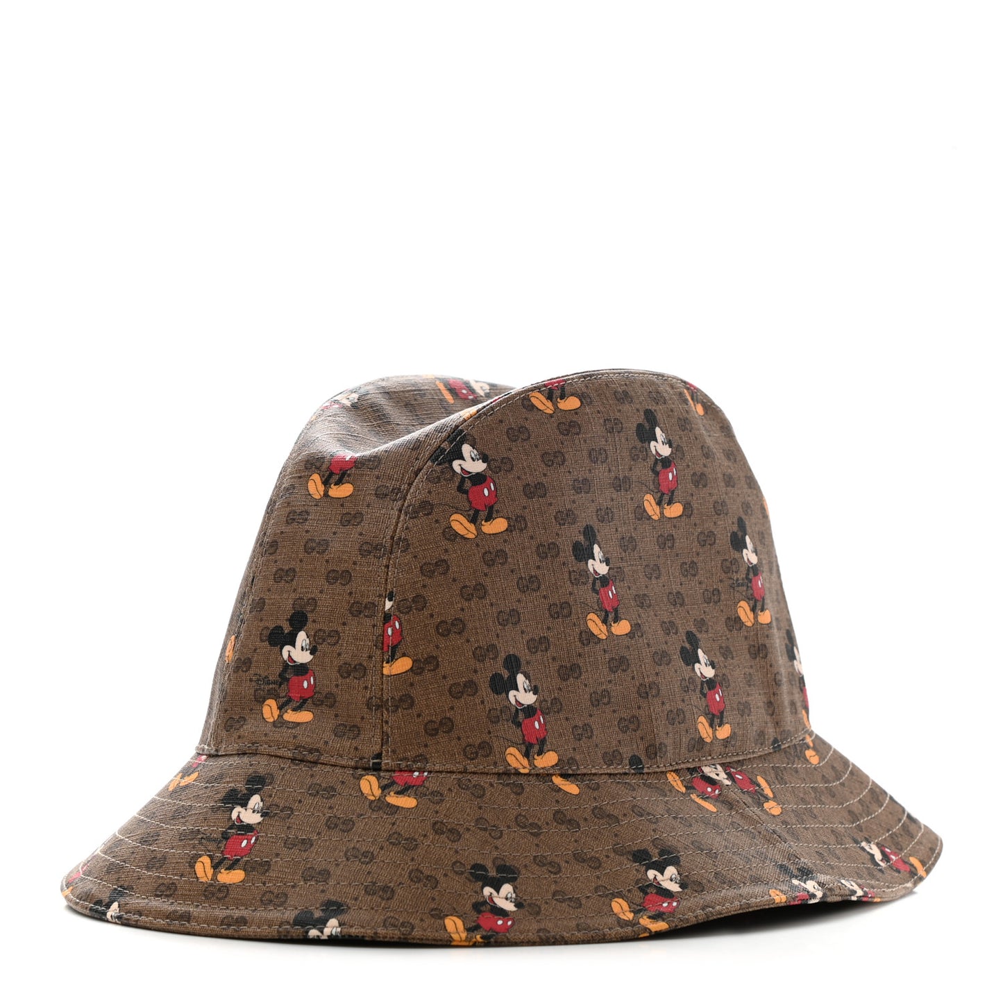 X DISNEY Mini Vintage GG Supreme Monogram Mickey Mouse Trent Bucket Hat L Beige Ebony Yellow