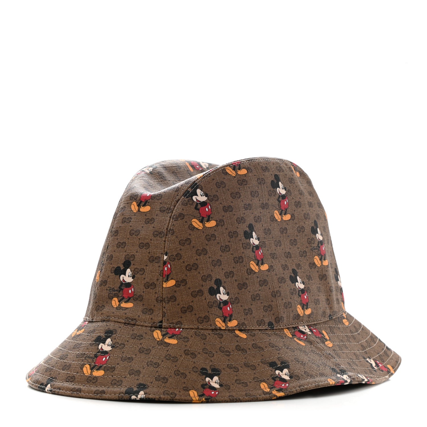 Gucci X DISNEY Mini Vintage GG Supreme Monogram Mickey Mouse Trent Bucket Hat L Beige Ebony Yellow 1 of 11