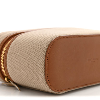 Saint Laurent Canvas Calfskin Mini Gaby Vanity Case  Desert Dust Brick 9 of 10