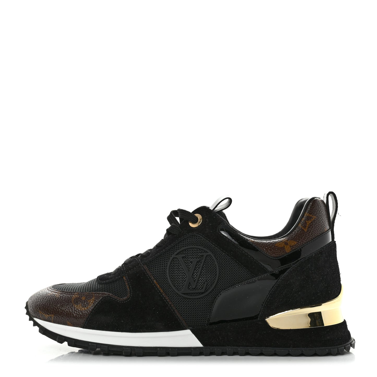 Suede Monogram Run Away Sneakers 39 Black