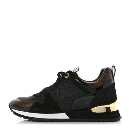 Louis Vuitton Suede Monogram Run Away Sneakers 39 Black 1 of 8