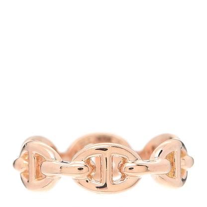 Hermes 18K Rose Gold PM Chaine D'Ancre Enchainee Ring 51 5.75 1 of 6