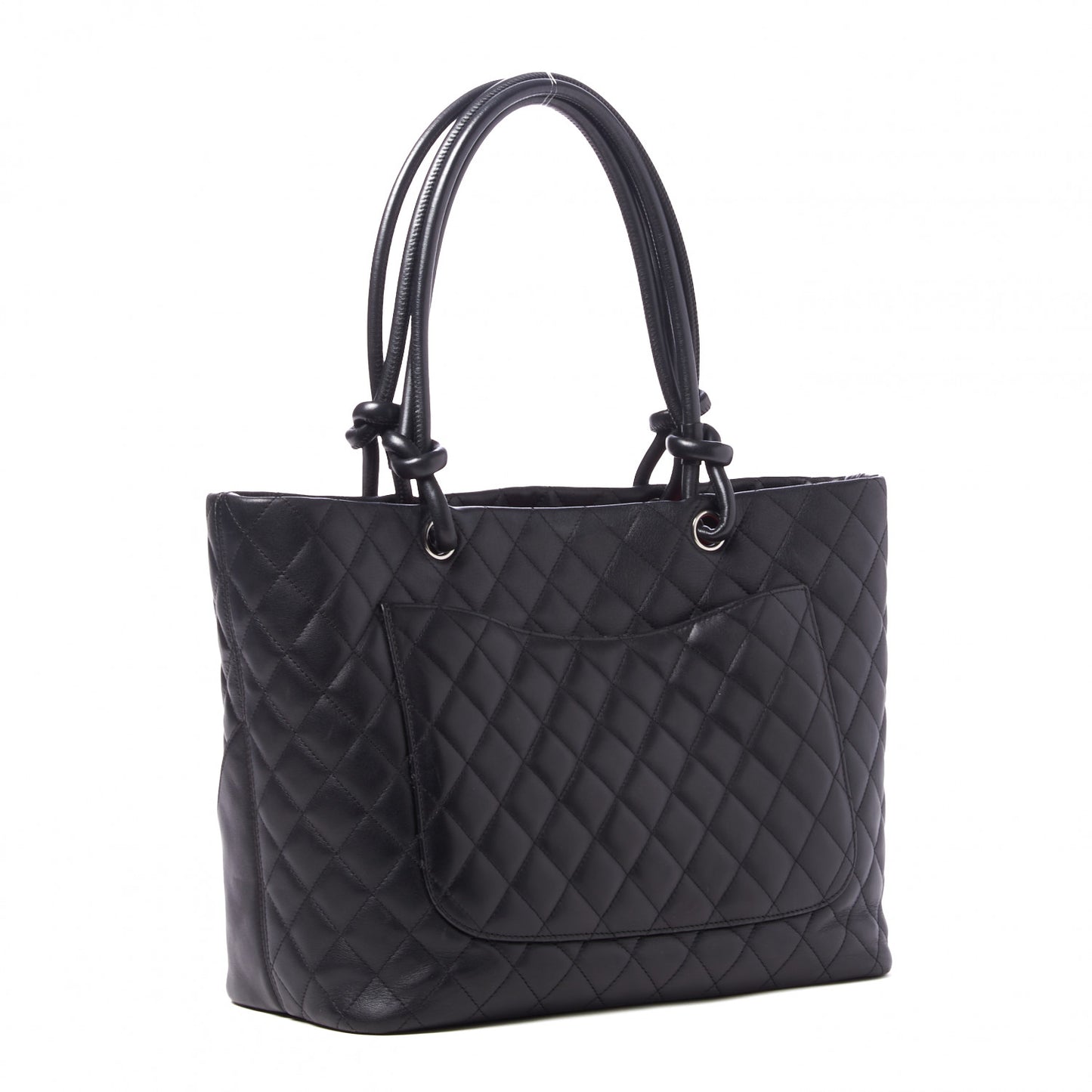Calfskin Quilted Large Cambon Tote Black