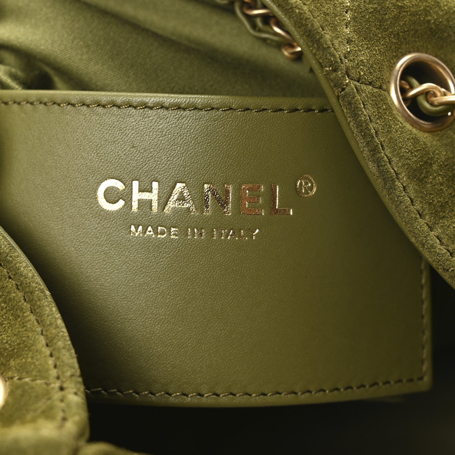 Chanel Suede Quilted Medium Chanel 25 Handbag Khaki 7 of 11