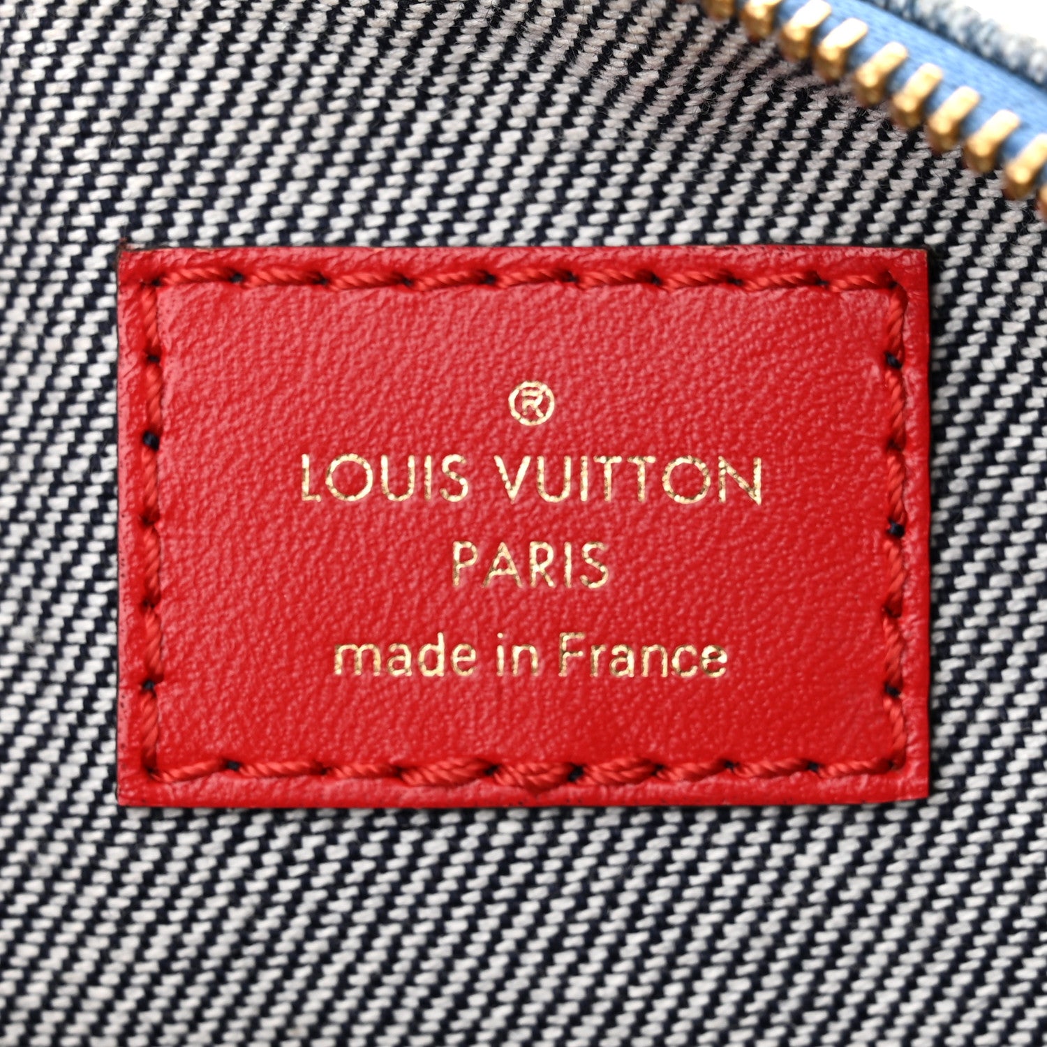 Louis Vuitton Denim Damier Monogram Patchwork Multi Pochette Accessories Blue Rouge 7 of 11