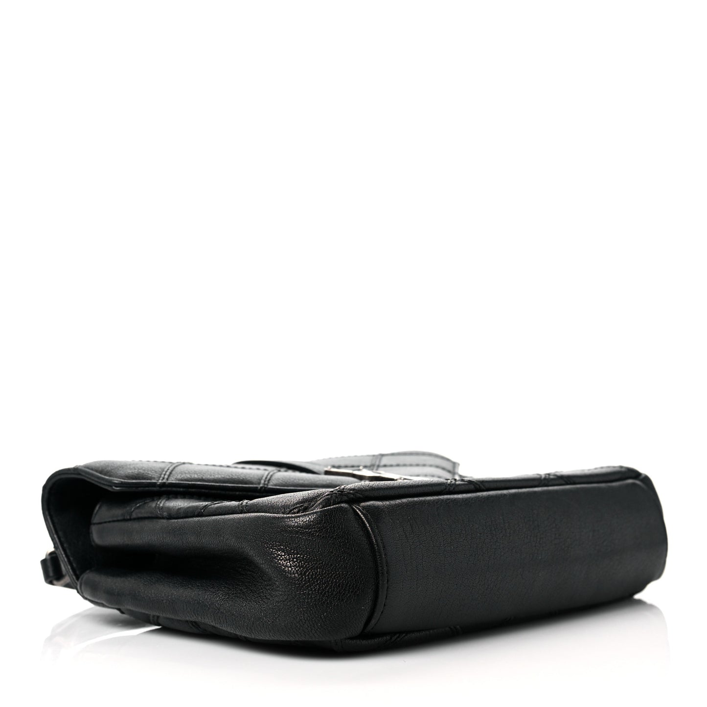 Calfskin Matelasse Diamond Quilted Monogram Medium College Bag Black