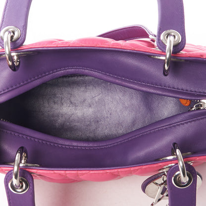 Christian Dior Lambskin Cannage Medium Tri-Color Lady Dior Pink 6 of 8
