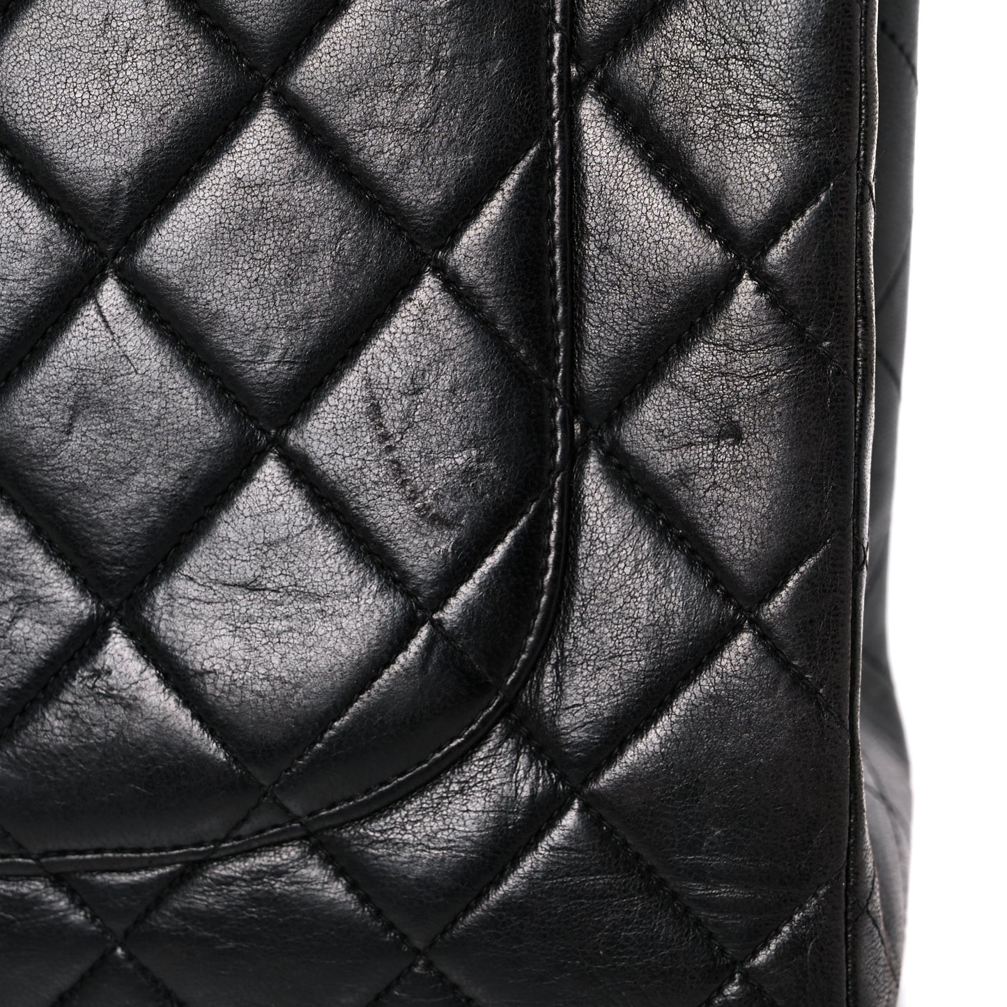 Lambskin Quilted Jumbo Single Flap Black